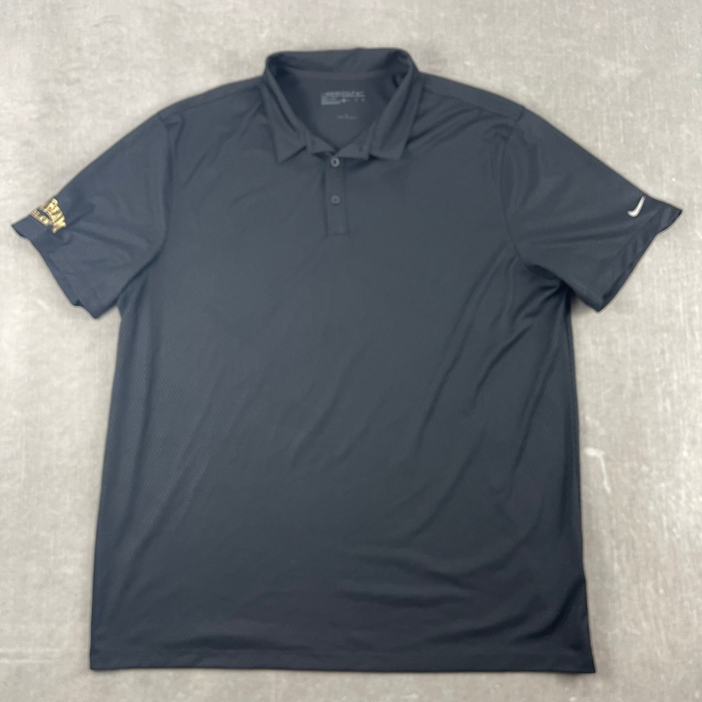 Nike Golf Mens XL Black Polo Shirt Jim Beam Black Embroidered Dri-FIT